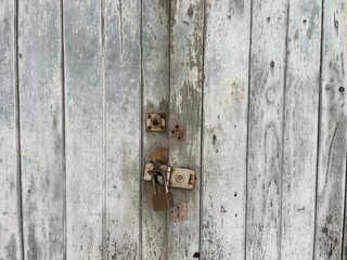 lock on a wooden door