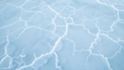 ice surface texture with cracks and frost patterns background