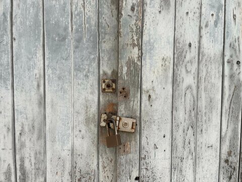 lock on a wooden door
