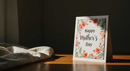 Mother's Day Card with Floral Design and Natural Light Still Life