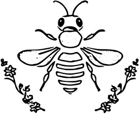 bee on white background