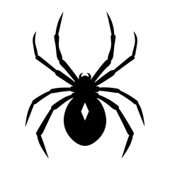 Silhouette of a Black Widow Spider with Iconic Red Hourglass Mark