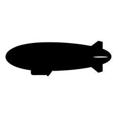 A black and white image of a classic blimp design silhouette © pixostudio