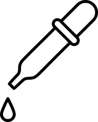 eyedropper with drop outline icon illustration