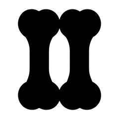 Double Bone Silhouette Symbol with Rounded Ends and a White Background