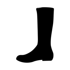 Black silhouette of a kneehigh sock against a white background