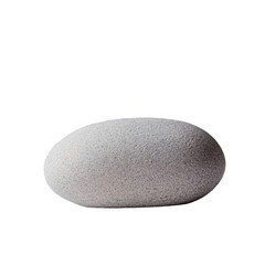 Smooth, oval-shaped decorative stone with a light gray color, ideal for home decor and landscaping accents in natural settings. on transparent background