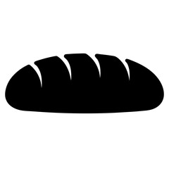 A silhouette of a loaf of bread with scored top crust pattern