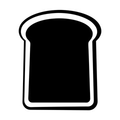 Simple Black and White Toast Slice Illustration Perfect for Breakfast Menu