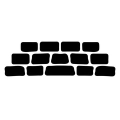 A Simple Black and White Rendering of a Brick Wall Facade