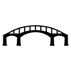 Silhouette of an Arched Bridge with Rectangular Supports and Rounded Piers