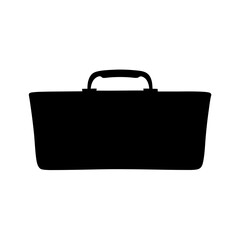 Black silhouette of a vintage leather doctor's bag or briefcase