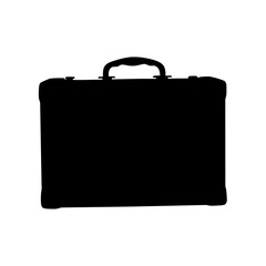 Silhouette of a sleek, professional briefcase, ideal for business travel and presentations