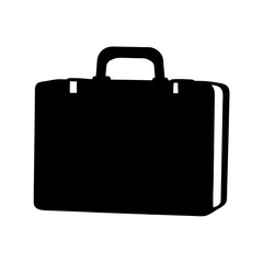 Black and white briefcase with a handle, representing business and travel