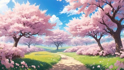 blooming cherry tree in spring