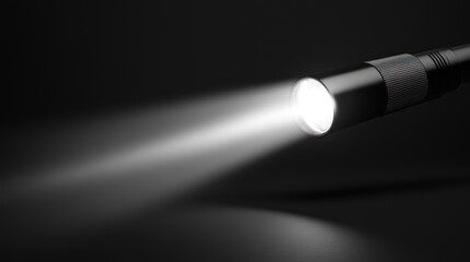 The flashlight shines and illuminates the room, highlighting its function as a lighting aid when it is dark and unclear.