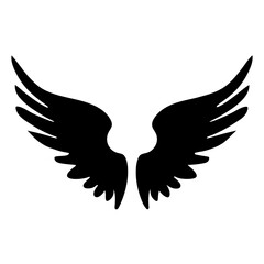 Elegant black wings spread wide, conveying themes of freedom and spirituality