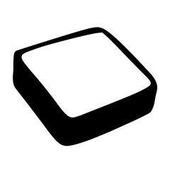 A simple graphic representation of a black and white square shaped element