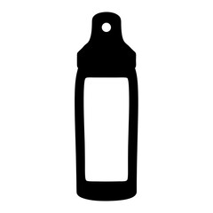 Black and white silhouette of a liquid soap dispenser bottle with hole