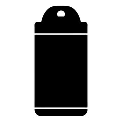 Black silhouette of a blank price tag with a rounded top