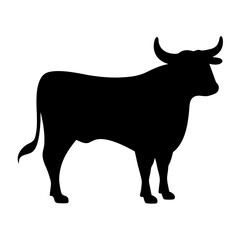 Strong and Majestic Bull Silhouette, a Symbol of Power and Resilience
