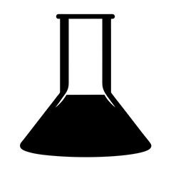Black and white illustration of an Erlenmeyer flask used in laboratory research