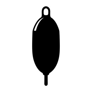 recommend clip art: Black and white silhouette of a fishing bobber or float, fishing equipment