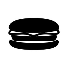 Simple Black and White Image of a Delicious Classic Hamburger