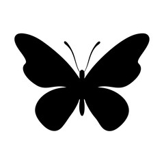 Simple silhouette of a butterfly with distinct wings and antennae design