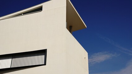white geometric abstract facade