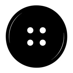 Simple black and white button with four holes, a classic design