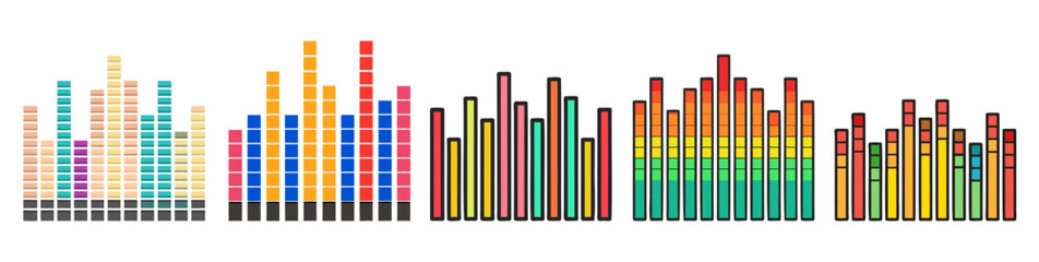 Colorful Sound Equalizer Bars Vector Illustration for Audio Projects