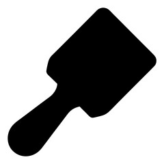 Isolated black silhouette of a serving utensil or spatula on white background