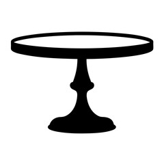 Elegant Black Silhouette of a Pedestal Cake Stand for Dessert Presentation