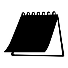 Black silhouette illustration of a tearoff calendar with day number showing