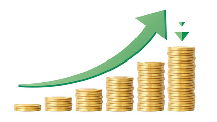 business graph with coins