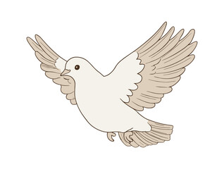 Obraz premium Flying Dove Vector Illustration – Peace Bird Clipart with Open Wings