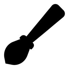 A Solid Black Silhouette of a Painting Brush Tool for Creativity