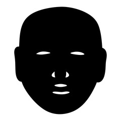 Abstract black and white silhouette of a face with minimalist features