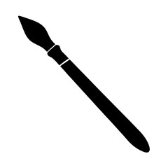 Black and white illustration of a spear with a long handle