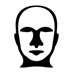 Minimalist black and white human face vector graphic art illustration drawing