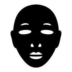 Stylized Black Silhouette of a Human Face with Minimal Facial Features