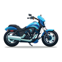 Modern Blue Sport Motorcycle Vector Illustration &ndash; Futuristic Bike Design
