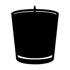 Black silhouette of a burning candle, simple design for home decor