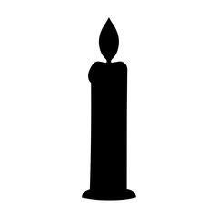 Monochromatic candle illumination, symbol of hope, remembrance, and somberness on a white background
