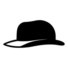 A Simple and Bold Illustration of a Classic Fedora Hat in Black