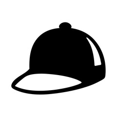 Simple black and white silhouette of a cap with a button