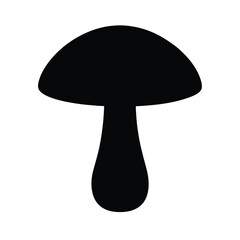 Single Mushroom Cap Vector Silhouette