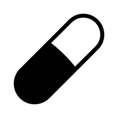 Monochrome Capsule Pill Illustration A Simple Representation of Medication and Healthcare