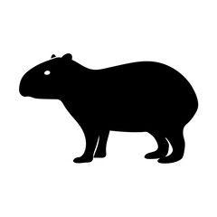 Silhouette of a Capybara against a white background representing a mammal
